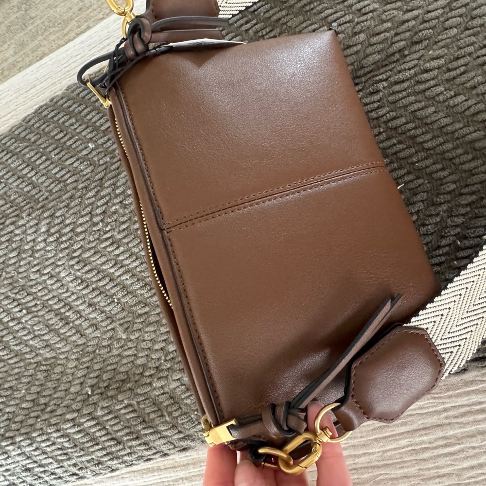 NWT Zara Brown Leather Purse - Picture 4 of 5